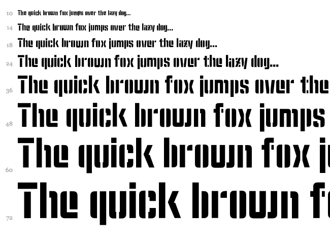 Moshka Stencil font waterfall